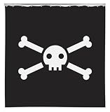 Kikkerland Jolly Roger Shower by 72-Inch