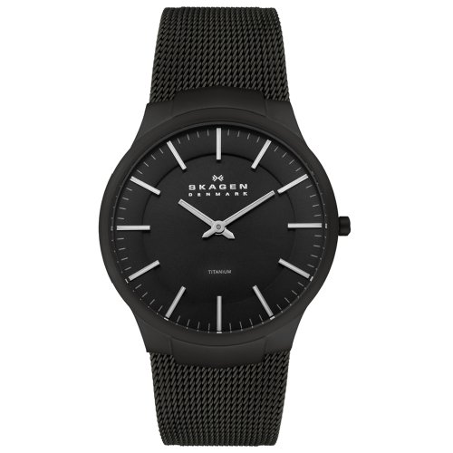 Skagen Men's 694XLTMB Titanium Black Mesh Watch