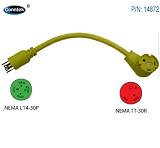 Conntek 14872 RV Generator Adapter 30 Amp 4 Prong Twist Lock Male Plug To RV 30 Amp Female Connector