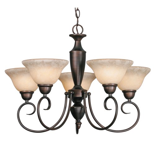 Golden Lighting 1395 RBZ Centennial RBZ Five Light Chandelier, Rubbed Bronze Finish