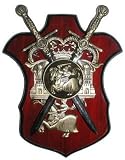2 Sword Plaque with Castle &amp; Knights
