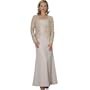 Champagne Beaded Lace Formal Evening Dress with Jacket - Mother of Bride & Groom Dress. Mothers Dress Gown. Womens Long Evening Gown by Sean Collection (7286), 6, Champagne