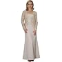 Champagne Beaded Lace Formal Evening Dress with Jacket - Mother of Bride & Groom Dress. Mothers Dress Gown. Womens Long Evening Gown by Sean Collection (7286)