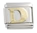 SilverBin Gold Tone Letter Initial D Stainless Steel Italian Charm Link