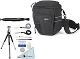 Professional Snug-In SLR Holster Bag with Adjustable Shoulder Strap + Accessory Kit for Canon EOS 1D MARK III/1D MARK IV/1DS MARK II/5D/7D/20D/30D/40D/50D/60D D-SLR Digital Cameras