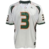 Adidas Miami Hurricanes #3 White Replica Football Jersey