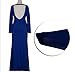 L'ALYSSE Women's Slim Fit Long Sleeve Scoop Neck Casual Backless Dresses