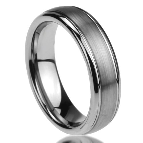Unisex Men's 6MM Titanium Comfort Fit Wedding Band Ring Brushed Centered Domed Ring (6 to 14)