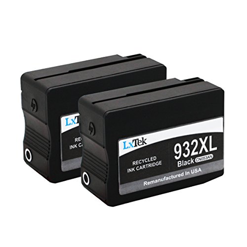 LxTek Remanufactured Ink Cartridge Replacement For HP 932XL Black (Dual Pack) CN053AN