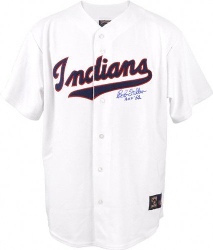 Bob Feller Autographed Jersey | Details: Cleveland Indians, HOF 62 Inscription