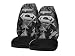 Search : A Set of 2 Universal-fit Front Bucket Seat Cover - Superman with Lightning Bolt in Silver Silhouette