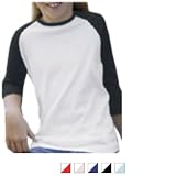 bella girl - 1x1 Rib 3 and 4 Sleeve Raglan T-shirt - 9000