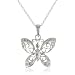 41RBG3RqJTL. AA75  14k White Gold Butterfly Pendant with Diamond Accent