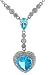 18k White gold and diamond Blue Topaz heart-shaped necklace