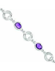 Genuine .925 Sterling Silver Amethyst Bracelet 7.8 Grams . 100% Satisfaction Guaranteed.