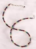 Multi Gemstone Bead Necklace, Adjustable