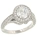 3 Sided Pave Diamond Engagement Ring .90cttw (CZ ctr)
