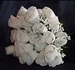 84 Silk Rose Flowers w/Raindrops - Wedding Flowers - Bridal/Floral - White