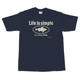 Earth Sun Moon Blue Dusk Life is Simple - Fish T-Shirt