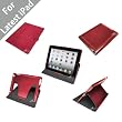 Acase (TM) iPad 3 (The New iPad) Vader Leather Case Folio for Apple iPad 3 3rd Generation WiFi / 4G LTE Model 16GB, 32GB, 64GB NEWEST MODEL (Red)
