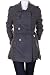 Muscato Double Breasted Fabric Covered Buckle Belt Felt Button Tab Shoulders Front Pockets Coat Jack