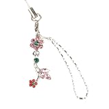 Hand Crafted Cellular Phone Charm - Flower Cascading - Pink