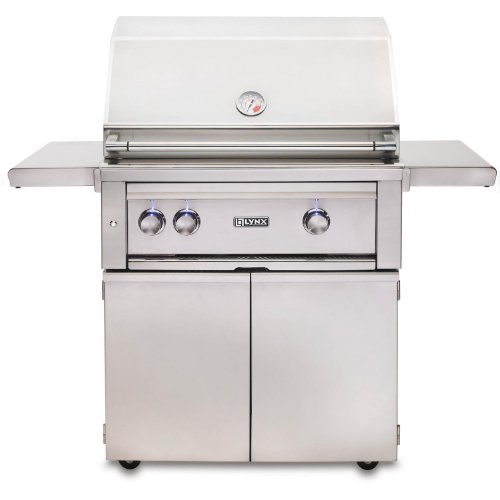 Lynx L500 30 Freestanding Natural Gas Grill w/Rotisserie, 2 Stainless Tube Burners (L500R-NG-CART)