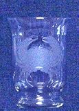 Individually Hand Etched Crab Glass Candle Shade 5.75"h Set / 2