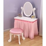My Sweet Collection White Kid's Vanity Table and Stool Set