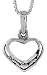 Sterling Silver Cut-out Heart Charm, 9/16 (14mm) Tall.