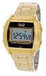 Q&Q #ML04-301Y Men's Metal Stainless Steel Band Chronograph Alarm LCD Digital Watch