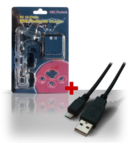 ABC Products® adaptateur secteur batterie Chargeur de Mur + Kodak Micro B / 5-Pin USB Cable pour Easyshare C142, C143, C183, C195, C1505, C1530, C1550, M522, M530, M531, M532, M550, M552, M575, M580, M583, M590, M5350, M5370, Mini, Playsport, Slice, Playtouch, Zi10, ZX3, ZX5, Z990, Z5010 appareil photo / Pocket Video Camescope etc