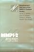 Development and Use of the Mmpi-2 Content Scales (MMPI-2 Monograph Series)
