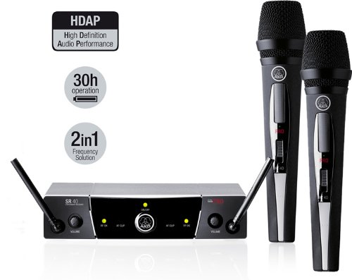 Akg WMS40D Pro /HT/HT Dual Wireless System with 2 HT40 PRO Transmitters