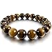 Men,Women's 10mm 12mm Bracelet Link Wrist Energy Stone Agate Brown Buddha Mala Beads