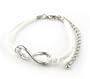 Bracelet Infini Cordon Blanc - Argent�