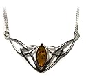 Sterling Silver Celtic Love Knots Amber Necklace, 18"