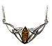 Sterling Silver Celtic Love Knots Amber Necklace, 18"