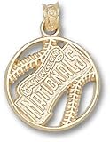 Washington Nationals Solid 10K Gold Pierced Baseball Pendant