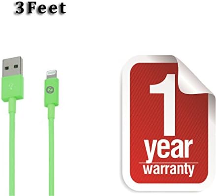 Zenotech USB Sync Data Charging Lightning 3 Ft Cable Compatible for iPhone 5 / 5C / 5S / 6 & 6 plus (IOS 8 Supported) iPad Mini iPod Touch 7th generation Green