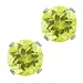 2.40 Ct Round Shape Yellow Lemon Quartz Sterling Silver Stud Earrings