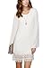 Our Precious Women's Flare Sleeve A-line Lace Stitching Trim Casual Dress