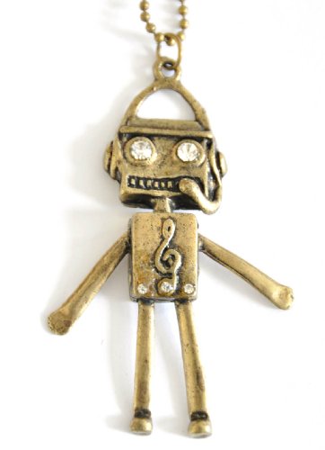 Retro diamond jewellery robot long necklace vintage