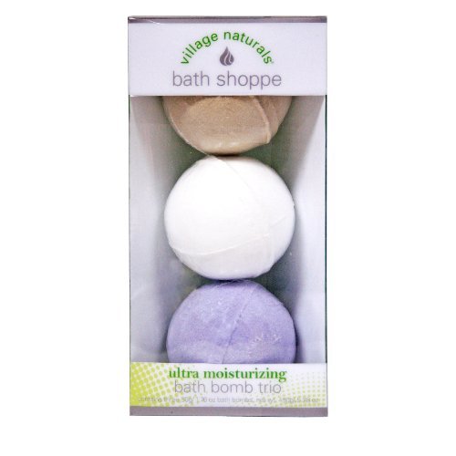 Village Naturals Bath Shoppe Bath Bomb Trio (Lavender, Vanilla & White Tea) 5.28 oz