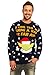 YOU LOOK UGLY TODAY Knitted Mens Ugly Christmas Sweater Unisex with Santa Reindeer Jumper Pissing Santa