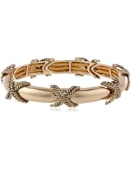 Napier "X World" Gold-Tone X Stretch Bracelet, 2.6"