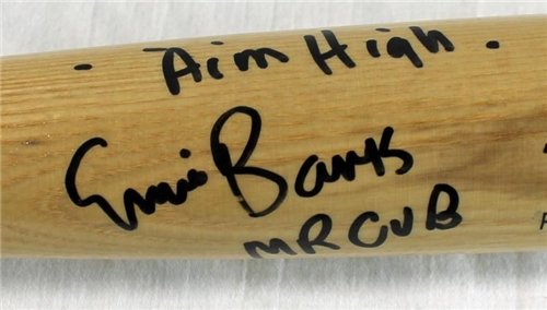 Cubs Ernie Banks ''mr Cub'' Authentic Autographed/Hand Signed Baseball Bat PSA/dna #q12543