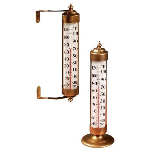 Conant Custom Brass Model T-16 Vermont Antiqued Brass Grande View Thermometer