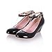 Carol Shoes Fashion Women's Sweet Buckle Ankle-strap Elegance Wedge Mid Heel Mary Janes Shoes