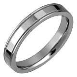 Aja Classic Flat Style Beaded Edge Titanium Band